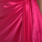 Elegant Fuchsia Silk One-Shoulder Wrap Dress