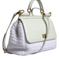White Rafia Leather SICILY Crossbody Bag