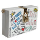 White Graffiti Print Clutch Crossbody Bag