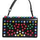 Black Leather Lighted Top Handle Handbag Bag