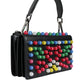 Black Leather Lighted Top Handle Handbag Bag