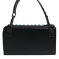 Black Leather Lighted Top Handle Handbag Bag