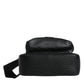 Black Calfskin Leather Logo Plaque Bodybag Bag
