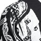 Black White Bandana Print Slim Cotton Shirt