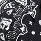 Black White Bandana Print Slim Cotton Shirt