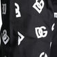 Black DG Logo Print Slim Fit Cotton Shirt