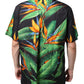 Black Leaves Print Button Down Casual Shirt