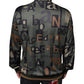 Army Green Logo Full Zip Polyester Sweater