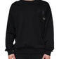 Black Logo Cotton Long Sleeves Sweatshirt Sweater