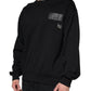 Black Logo Cotton Long Sleeves Sweatshirt Sweater