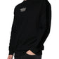 Black Cotton Crown Pullover Sweatshirt Sweater