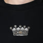 Black Cotton Crown Pullover Sweatshirt Sweater