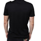 Black Cotton DG Logo Print Casual T-shirt