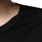Black Cotton DG Logo Print Casual T-shirt