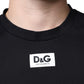 Dark Blue Cotton DG Logo Casual T-shirt