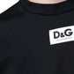 Dark Blue Cotton DG Logo Casual T-shirt