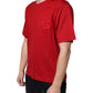 Red Cotton DG Logo Print Crew Neck T-shirt