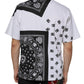 White Bandana Print Cotton Short Sleeves T-shirt