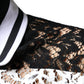 Black White Stripes Lace Collared Polo T-shirt