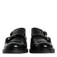 Black Leather Monk Strap Dress Formal Shoes