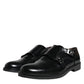 Black Leather Monk Strap Dress Formal Shoes