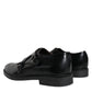 Black Leather Monk Strap Dress Formal Shoes