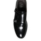 Black Leather Monk Strap Dress Formal Shoes