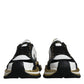 White Gold Black Leather SUPER KING Sneakers Shoes