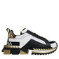 White Gold Black Leather SUPER KING Sneakers Shoes