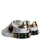 White Heart Studded Low Top Sneakers Shoes