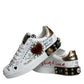 White Heart Studded Low Top Sneakers Shoes