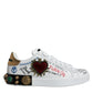 White Heart Studded Low Top Sneakers Shoes