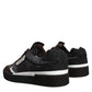 Black White Leather Miami Low Top Sneaker Shoes