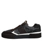 Black White Leather Miami Low Top Sneaker Shoes
