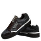 Black White Leather Miami Low Top Sneaker Shoes