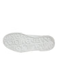 White Black Leather Crown Milano Sneakers Shoes