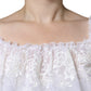 White Floral Lace Corset Cotton Maxi Dress