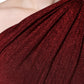 Red One Shoulder Pleated A-line Mini Dress