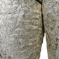 Gold Cotton Floral Jacquard Tapered Pants