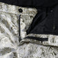 Gold Cotton Floral Jacquard Tapered Pants
