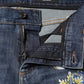 Blue Floral Cotton Stretch Skinny Denim Jeans
