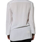 White Ascot Collar Long Sleeve Top Blouse