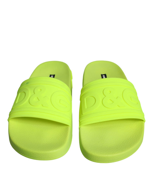 Green Rubber Slides Sandals Beachwear Shoes