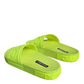Green Rubber Slides Sandals Beachwear Shoes