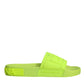 Green Rubber Slides Sandals Beachwear Shoes