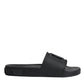 Black Rubber Slides Sandals Beachwear Shoes