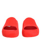 Red Rubber Slides Sandals Beachwear Shoes