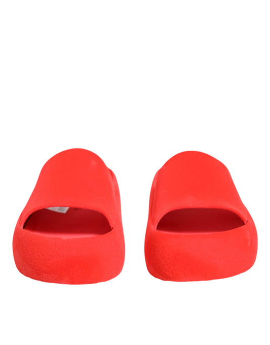 Red Rubber Slides Sandals Beachwear Shoes