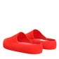 Red Rubber Slides Sandals Beachwear Shoes