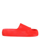 Red Rubber Slides Sandals Beachwear Shoes